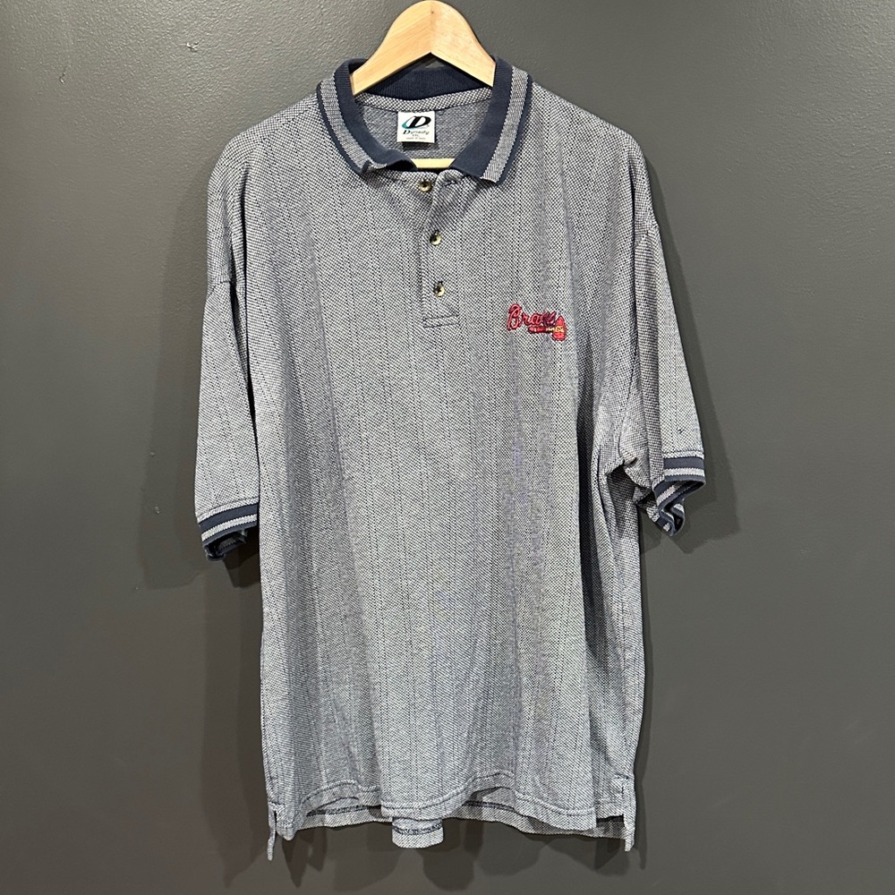 Atlanta Braves Vintage Polo with Navy Trim by Dynasty XXL
